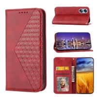 Funda Flip Foxdock Para Oppo Reno 8 4G , Estilo Billetera Con Diseño Rombo, Correa De Mano Y Soporte, Uso Diario