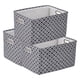 thumbnail image 1 of Gran contenedor de tela con asas para estantes de armario, 3 piezas de cesta de almacenamiento plegable para organizar ropa, libros, negro 13.8*9.8*7.9in, 1 of 6