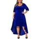 thumbnail image 1 of Agnes Orinda Disfraces de Halloween Vestido de Fiesta para Mujer Tallas Grandes Terciopelo Cuello en V Lentejuelas Brillantes Manga Media Dobladillo Alto Bajo Elegante Línea A Midi 2X Azul Real, 1 of 6
