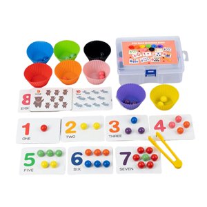 Magideal - Bolas De Rompecabezas De Cuentas Con Clip De Arcoíris En Tazas Juego De Clasificación De Colores Para Educación Temprana Juego De Cuentas Con Clip De