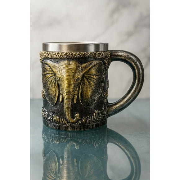 Tazon - Taza Termica De Acero con Diseño de Elefante en 3D