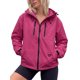 thumbnail image 2 of INSPIRE CHIC Chaqueta de lluvia para mujer con cremallera frontal, bolsillo, capucha ajustable, abrigo ligero, cortavientos, impermeable, chaquetas de lluvia para exteriores, mediana, magenta, 2 of 6