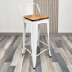 thumbnail image 5 of Pack 4 Taburetes Tolix Asiento De Madera 64cm - Blanco, 5 of 7