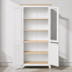 thumbnail image 2 of Vitrina "Perry" de Madera con Vidrio Vitrina Artesanal de Pino - Blanco - 80x35x180 cm, 2 of 3