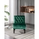 thumbnail image 2 of COOLMORE Modern Velvet Armless Accent Living Room Chair / Leisure Chair,Upholstered Fabric Button Comfortable Chair with Wooden Legs for Bedroom, Living Room, Office (Green Velvet), 2 of 3