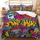 thumbnail image 1 of x1193 Bed SheetsGrey Graffiti Modern Duvet Cover Set Twin Bed Linen Set 3-Piece Bedding Set (1 Duvet Cover + 2 Pillow Shams) nj1193, 1 of 5