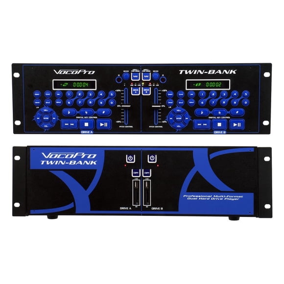Reproductor de karaoke VocoPro Twin-bank con doble USB y tarjeta SD
