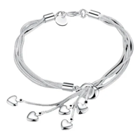 Genérico - Pulsera Brazalete Plata 925 Corazón Aniversario Mujer