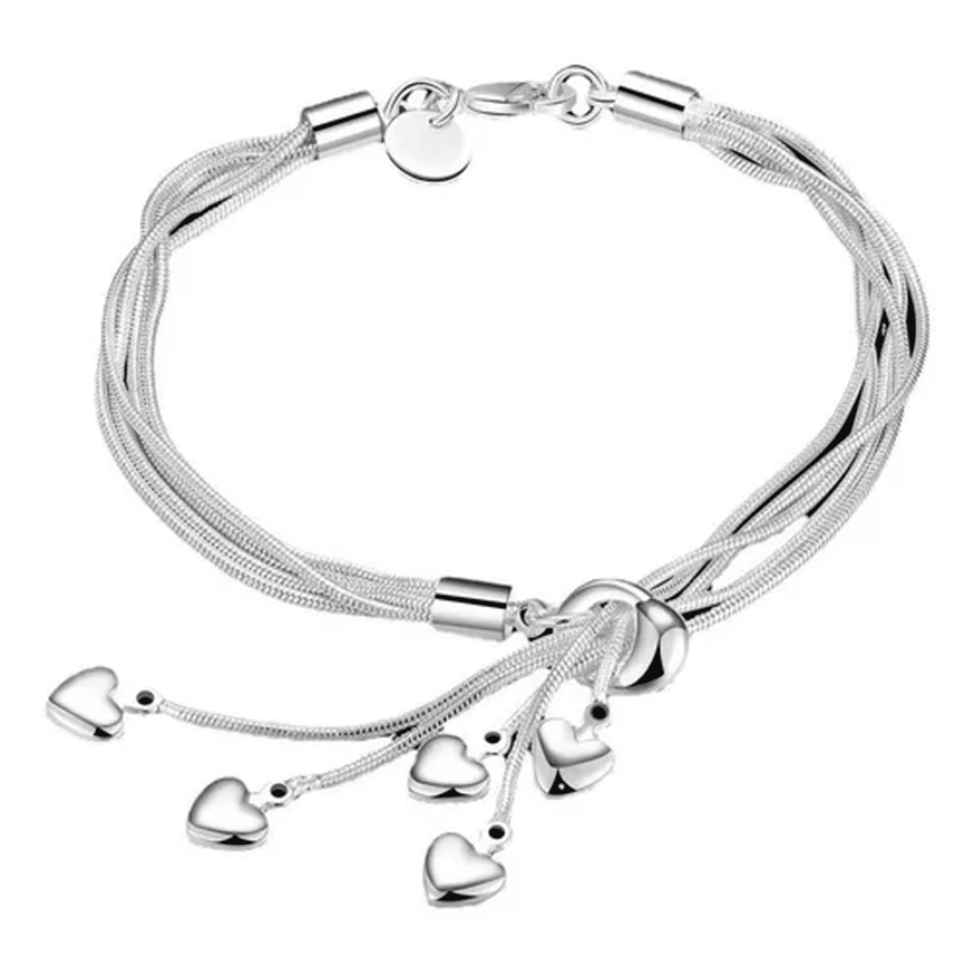Genérico - Pulsera Brazalete Plata 925 Corazón Aniversario Mujer