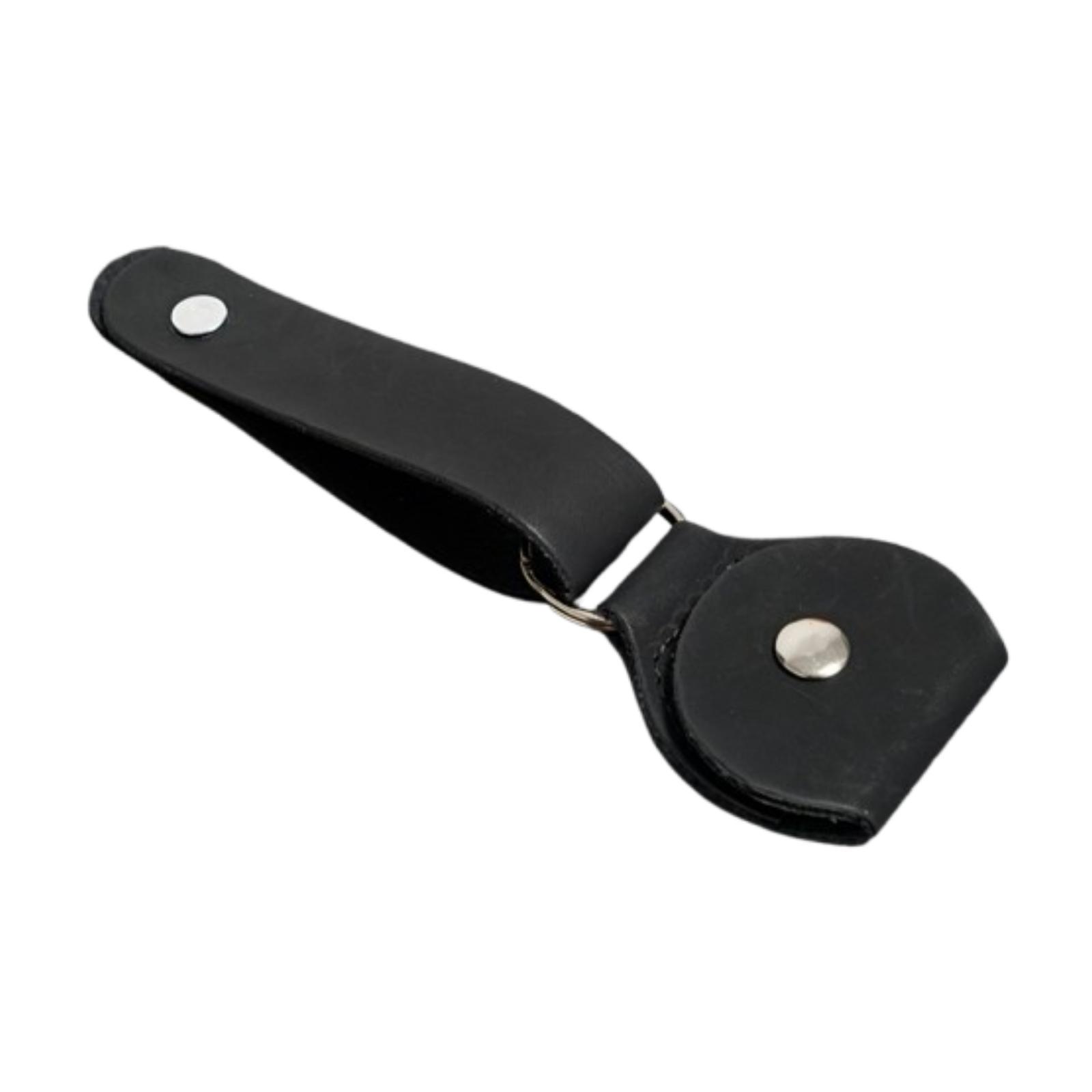 Magideal - Correas Adaptadoras Para Clavijero De Cuero Sintético Con Estuche Organizador Para Púas, Soporte Para Correa De Cuello De Guitarra Para Ukelele Y Bajo Negro