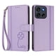 thumbnail image 3 of Funda Cartera Trébol para Motorola Moto G56 con Ranuras Tarjetas y Carga Inalámbrica Morado claro, 3 of 6