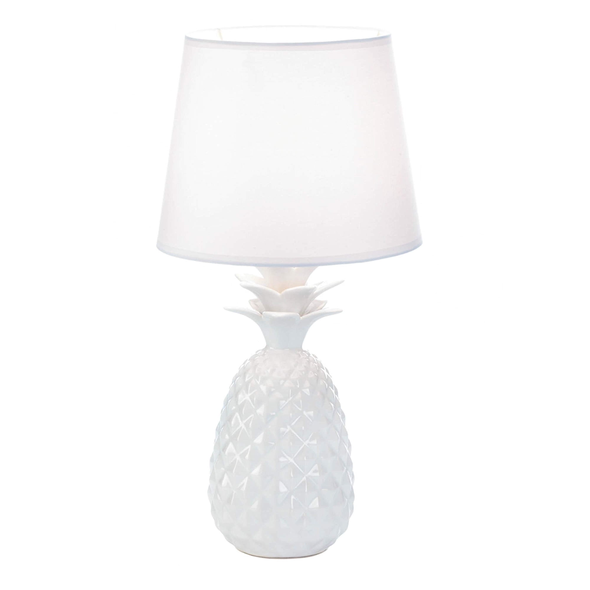 Lámpara De Mesa Zingz & Thingz Pineapple De Poliresina Blanca 1,5 Kg