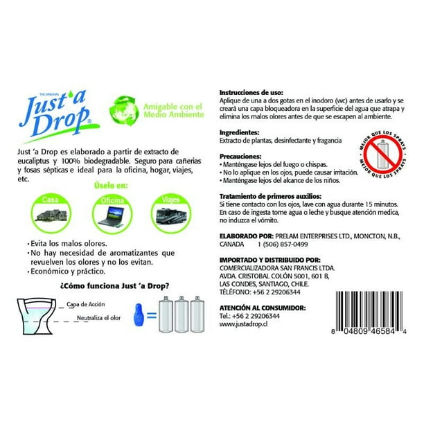 Neutralizador de Olores Líquido Just a Drop Botella Lider