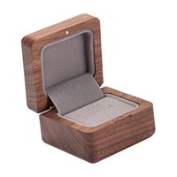 Ioensy - Caja De Anillo De Madera Caja De Anillo De Madera Hecha A Mano Para Compromiso Aniversario De Boda Ranura Única