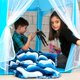 thumbnail image 3 of Play Tent Toynk Blue Hexagon Fantasy Castle Princess Kids, 3 of 7
