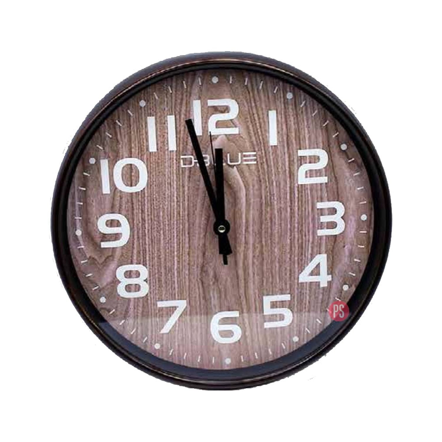 Dblue - Reloj De Pared 12 Pulgadas Fondo Diseño Madera - Ps