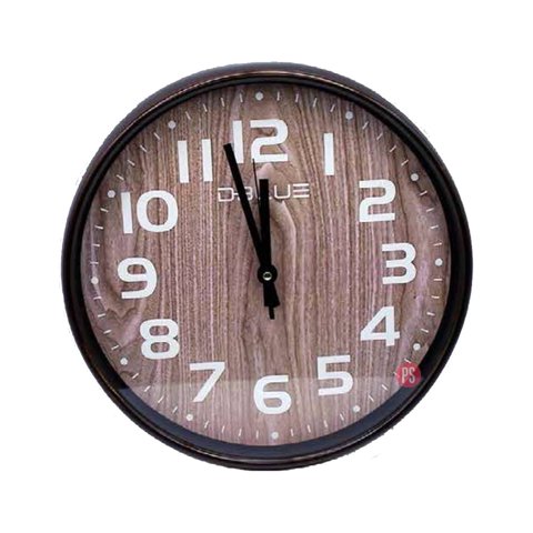 Dblue - Reloj De Pared 12 Pulgadas Fondo Diseño Madera - Ps