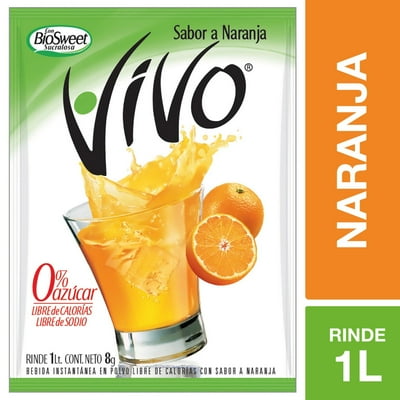Jugo En Polvo Naranja Sobre 8 G Vivo