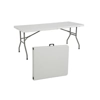Igpro - Mesa Plegable 180X75X74 Cm Tipo Maleta Blanca