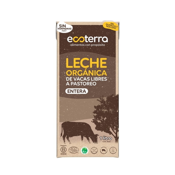 Leche orgánica ecoterra 1L, 1000 ml
