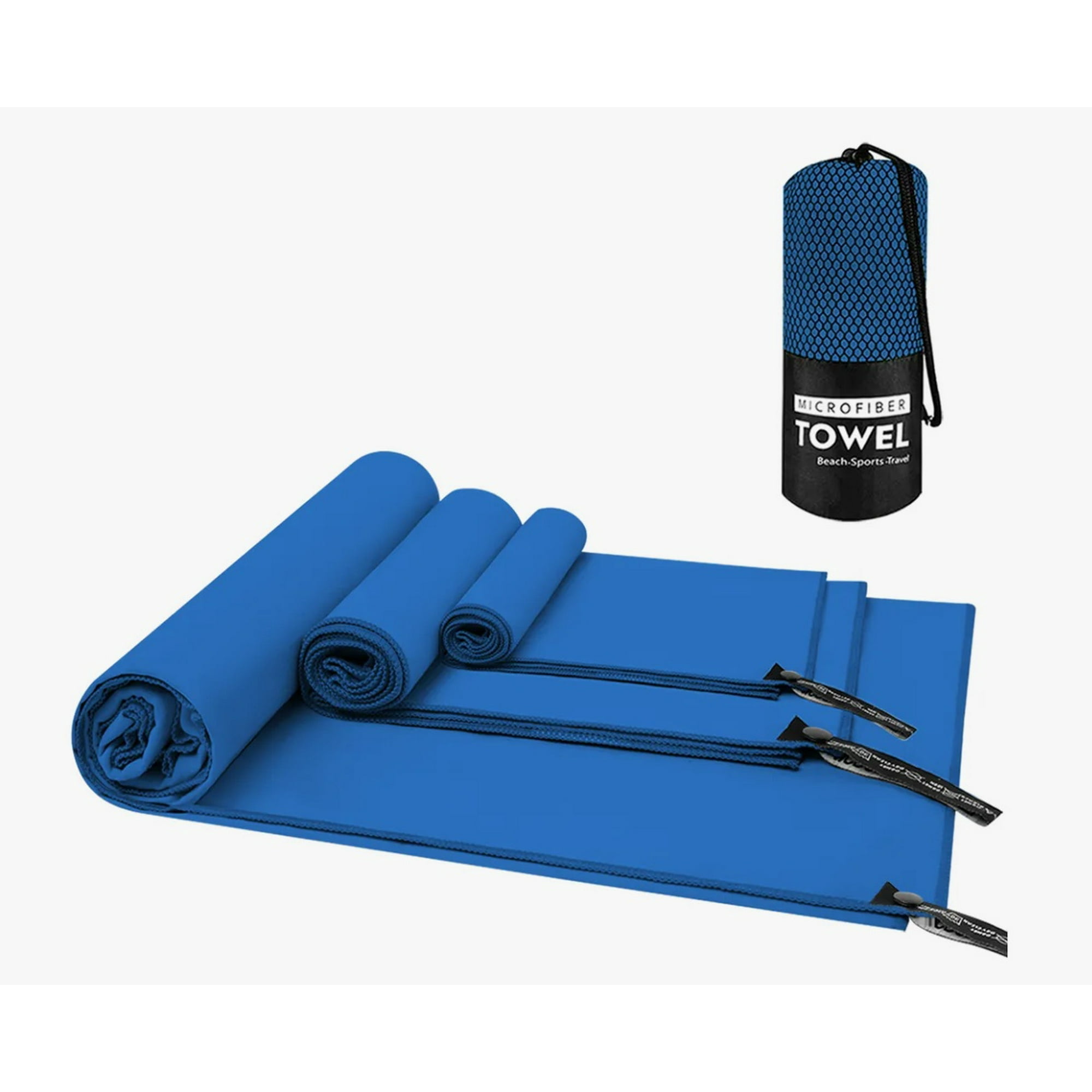 Atlas - Pack X3 Toallas Microfibra Azul Zafiro