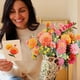 thumbnail image 2 of Tarjeta pop-up Freshcut Paper Dahlia Sunrise de 14,5", 2 of 7