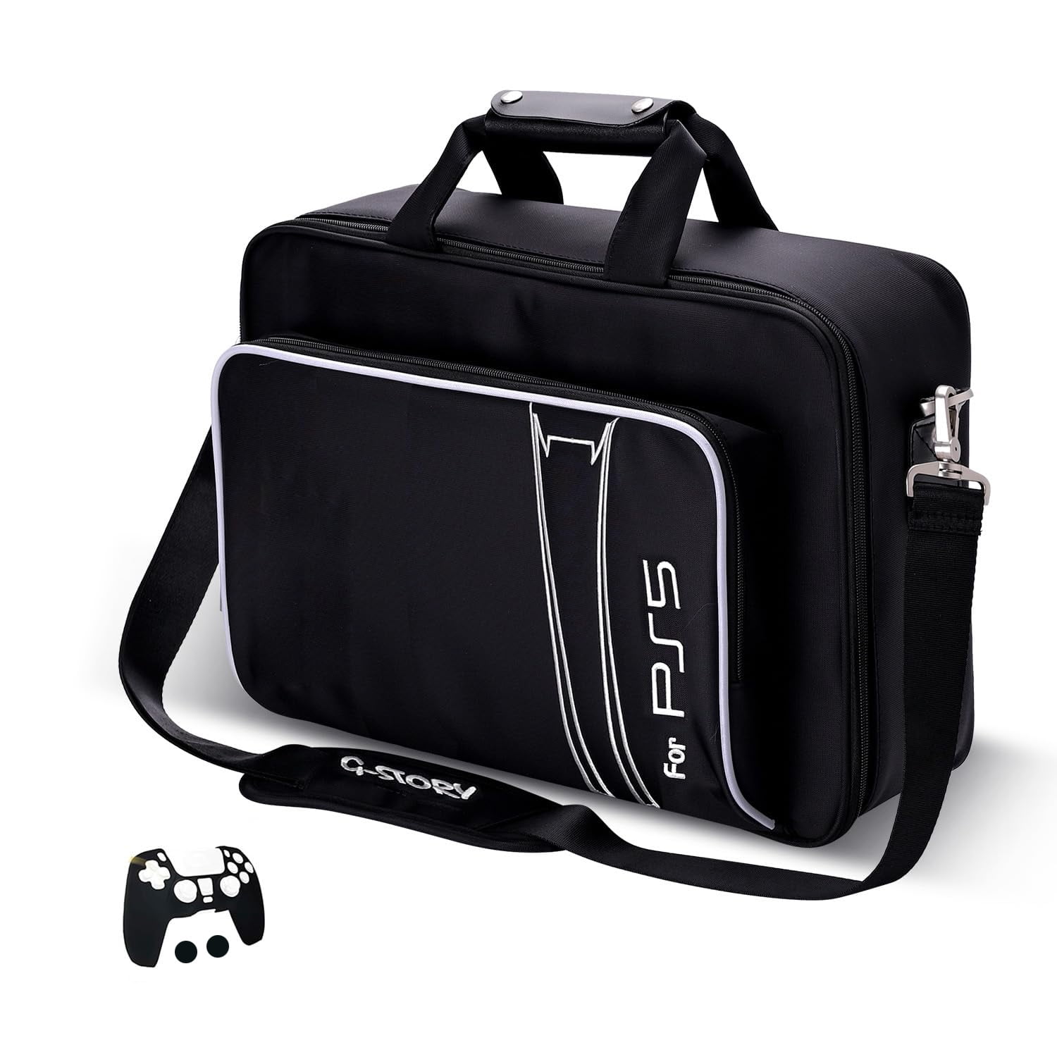 Genérico - Bolsa De Almacenamiento, Funda De Transporte Compatible Con Ps5 Disc Y Digital Edition, Bolsa De Viaje Para El Mando, Protector De Piel Con Funda De Silicona Incluida-bolsa Slim