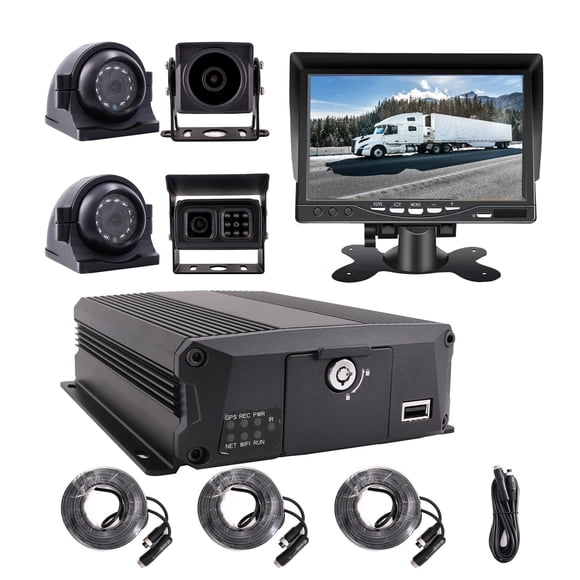 Kit Dvr Cctv De 4 Canales Con Monitor De 7 Y Visión Nocturna 1080p