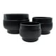 thumbnail image 1 of Set 3 Maceteros Maceta De Ceramica Lineas Relieve Negro, 1 of 9
