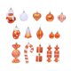 thumbnail image 5 of 16 Bolas Decorativas Navide?as Wonderland Irrompibles De Color Naranja, 5 of 5