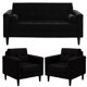 thumbnail image 1 of Sofa Retro 3 Cuerpos 1-1 Felpa Negro, 1 of 5