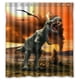 thumbnail image 1 of Cortina de ducha con diseño de dinosaurios y dragón volador, Tyrannosaurus Rex, con ganchos, tamaño 66 x 72 pulgadas, 1 of 3