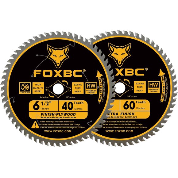 Disco sierra circular FOXBC 165 mm 40T y 60T, 2 hojas
