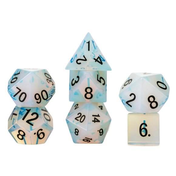 Juego de dados de piedras preciosas Juegos de dados metálicos Mystic Mines Opalite