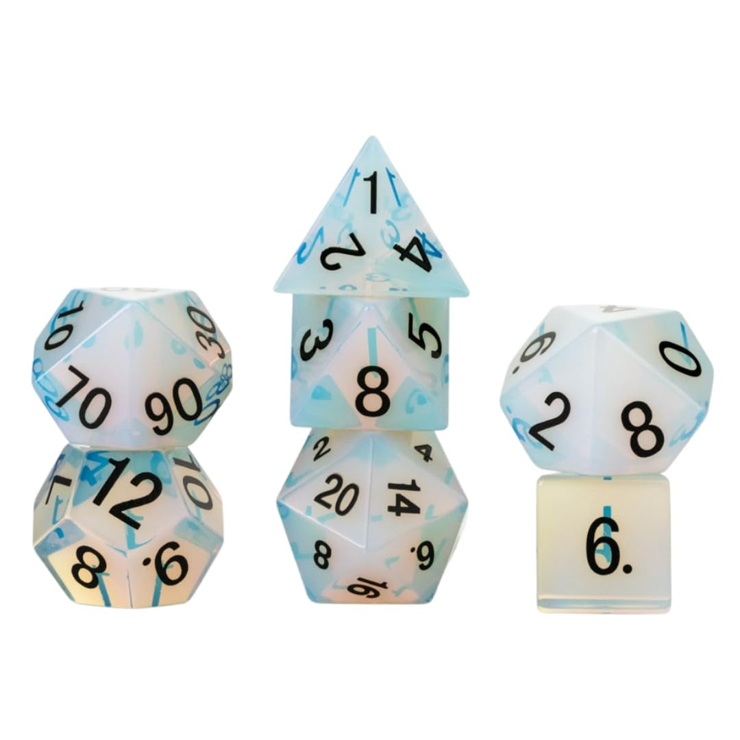 Metallic Dice - Juego De Dados De Piedras Preciosas Juegos De Dados Metálicos Mystic Mines Opalite