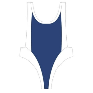 Samia - Traje De Baño Costados Rebajados Azul Y Blanco S
