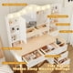 thumbnail image 2 of Vanity Desk with Mirror and Lights,Makeup Vanity with 2 USB Power Strip,Vanity Set with Two Drawers and Three-drawer Chest, 3 Lighting Modes Adjustable Brightness, Foldable Three-sided Mirror(White), 2 of 3
