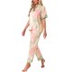 thumbnail image 4 of INSPIRE CHIC Conjunto de Pijama de Satén para Mujer Seda Floral Manga Corta Top y Pantalones 2 Piezas Pijamas M Rosa, 4 of 6