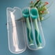 thumbnail image 3 of Make Mealtime Fun and Easy with 2pcs Heat Sensitive Cutlery Set for Toddlers - Bendable Feeding Spoon Fork with Portable Box and Suction for Children Training, 3 of 4