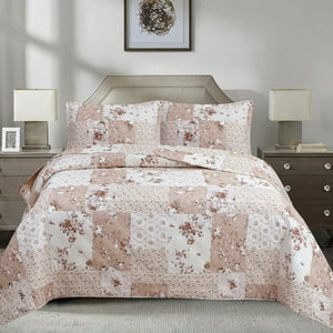 Quilt Andes Estampado King Patchwork Beige