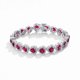 thumbnail image 2 of Pulseras de Rubí Creado Corte Corazón Chapadas en Oro de 18K para Mujer Pulsera de Tenis de Plata Esterlina S925 para Esposa 6-7.5 Pulgadas, 2 of 6