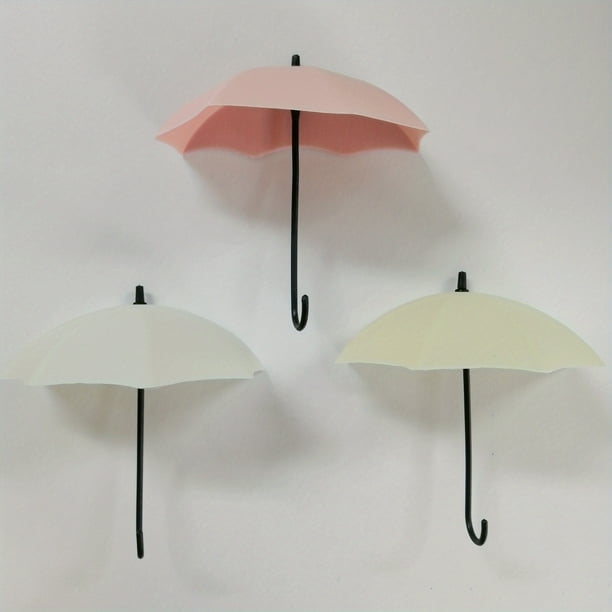 3pcs/pack Strong Adhesive Punch-Free Umbrella Hook for Home Decoration and Wall Hanging - Key Hook and Bathroom Accessory