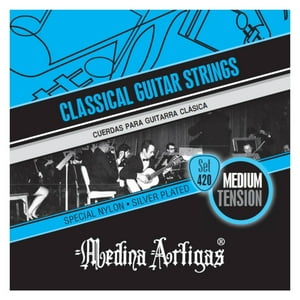 Gcr Encordado Medina Artigas Guitarra Clasica Azul Plateada