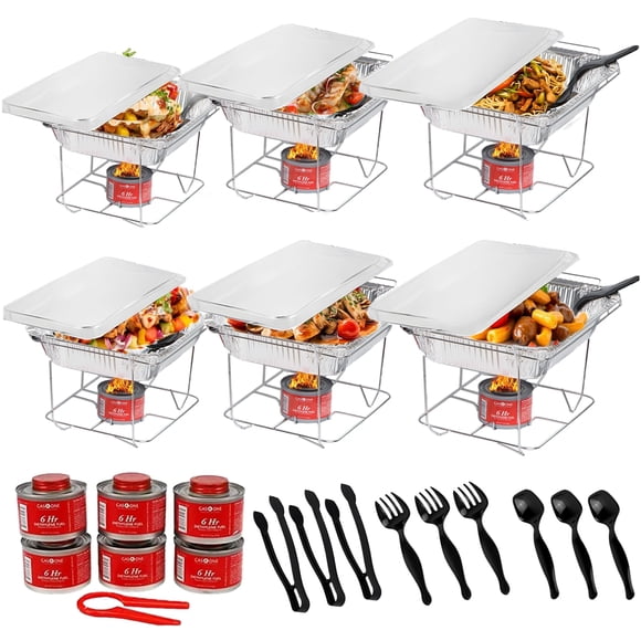 Juego de platos desechables para bufet para rozaduras Alpha Living, paquete de 6