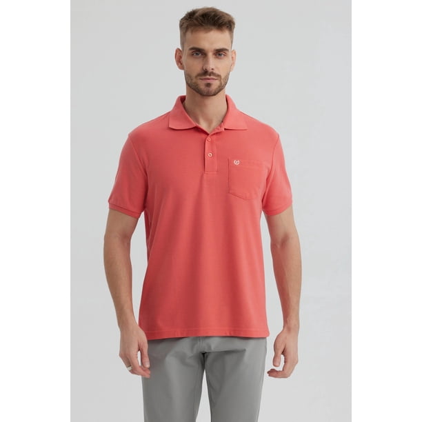 Polera Hombre Pique Básica Lisa Sandía- ll