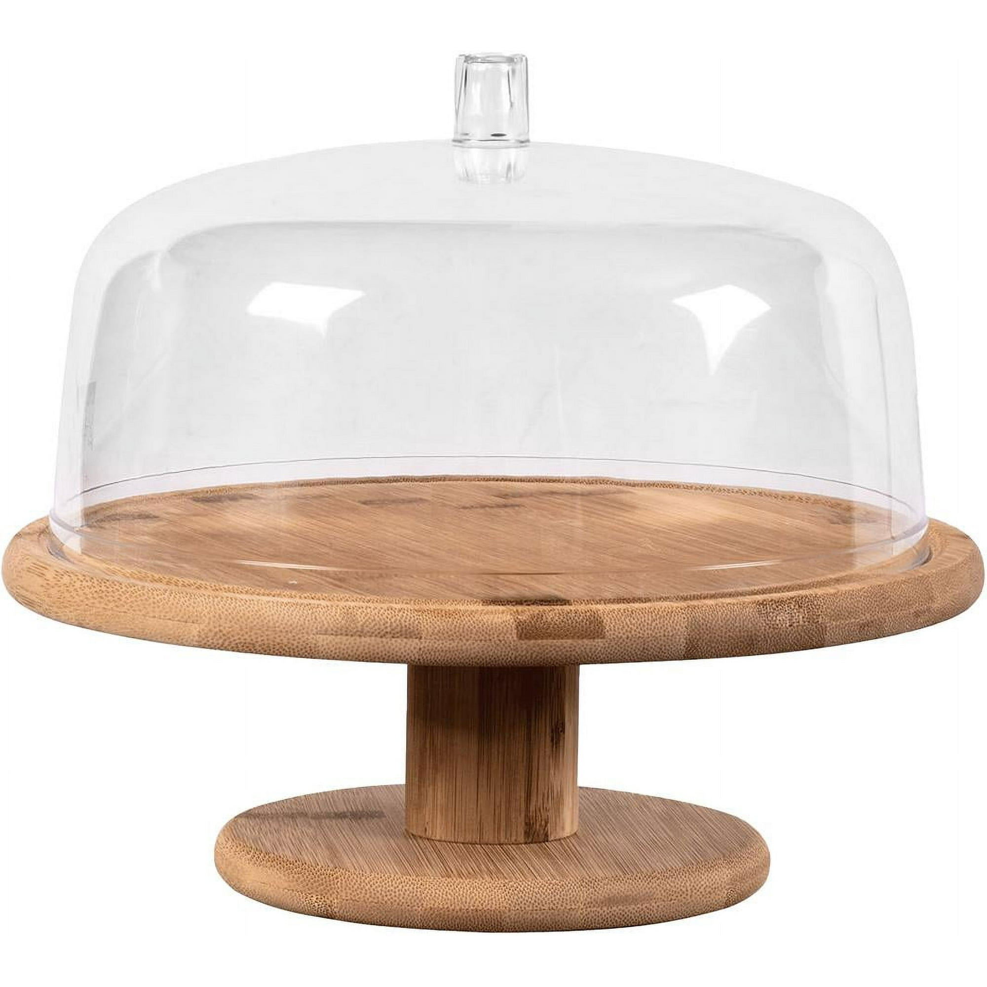 Ou - Porta Torta 27,5 Cm Con Tapa Y Pedestal Bambú