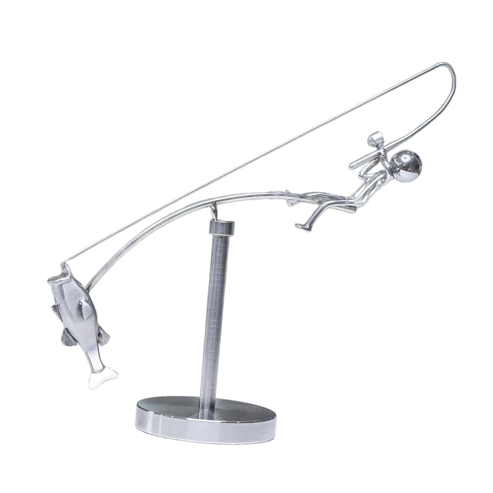 Magideal - Escultura De Equilibrio, Accesorio De Escritorio Móvil, Coleccionable, Regalo Único Para Amantes De La Pesca Para Sala De Estar, Gabinete, Vacaciones.