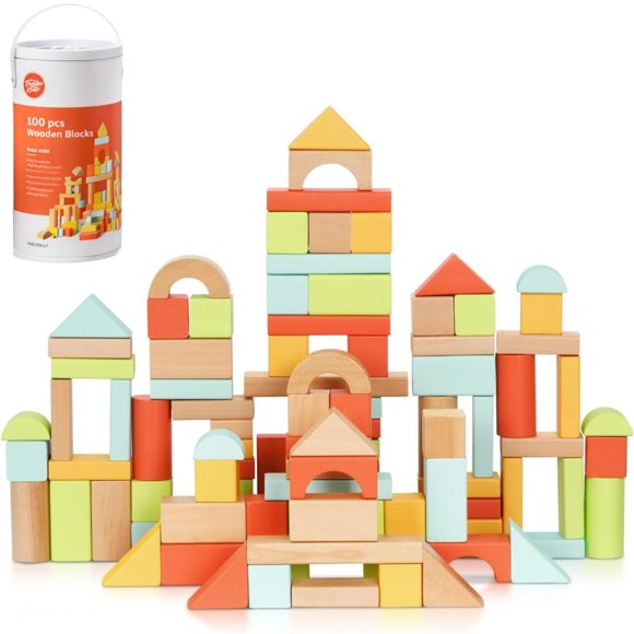 Bloques de Construcción Pidoko Kids 100 Piezas de Madera