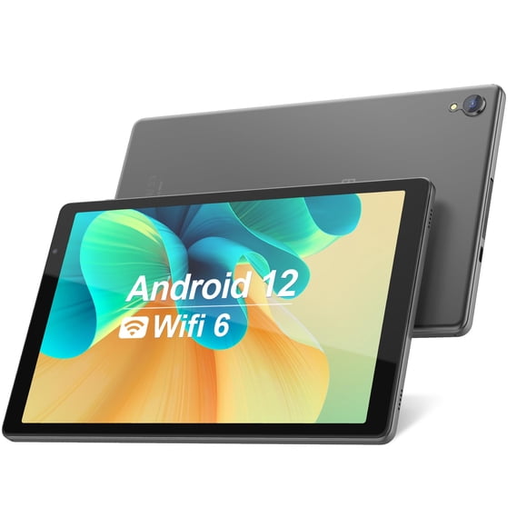 Tablet BAKEN de 10 pulgadas Android 12, 4 GB de RAM, 32 GB de almacenamiento, hasta 1 TB, gris