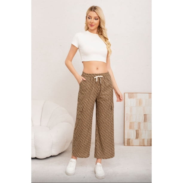 Pantalon Recto Mujer Cargo Liviano Excelente Calidad Diseño Letras 3007